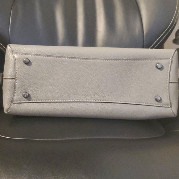 COACH's Quinn satchel polished pebble leather double handles and optional strap. - Picture 3 of 5